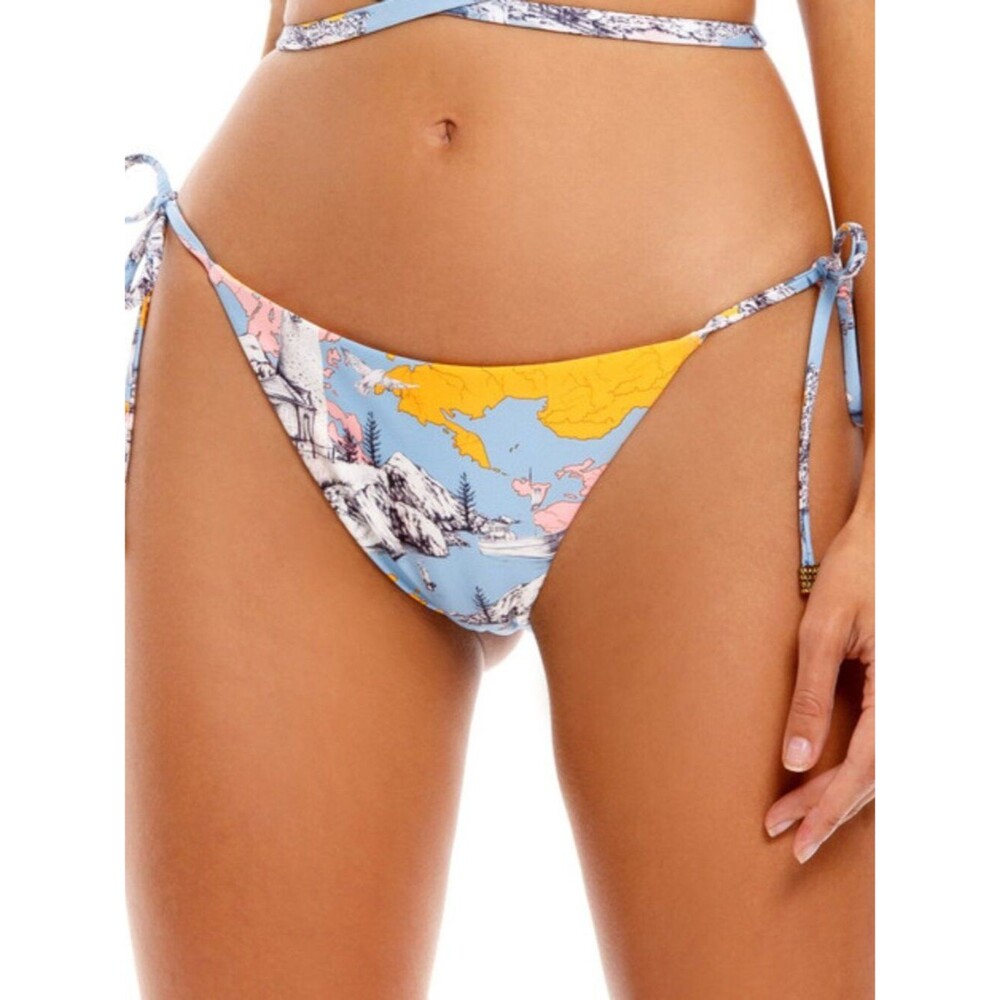 Agua Bendita Alegria Proa Side Tie Beach Lighthouse Bikini Bottom Blue Size XL